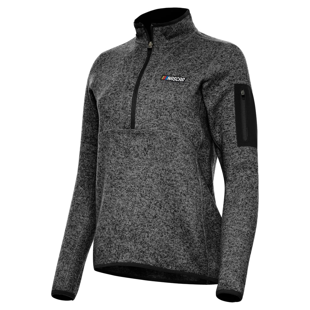  NASCAR Merchandise Antigua Women's Fortune 1/2-Zip Pullover Top - Heather Black
